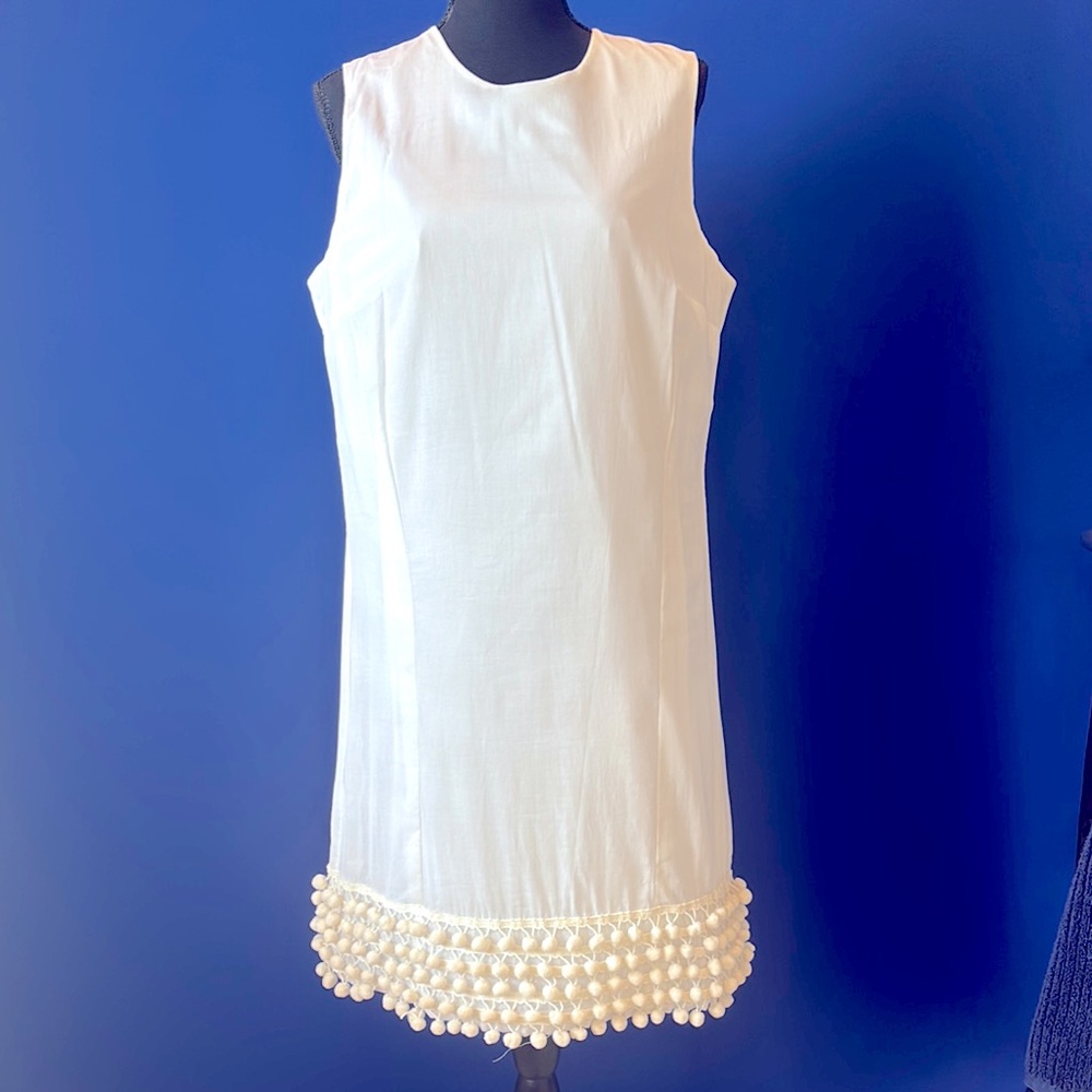 Isaac Mizrahi White Embellished Sheath Mini Dress